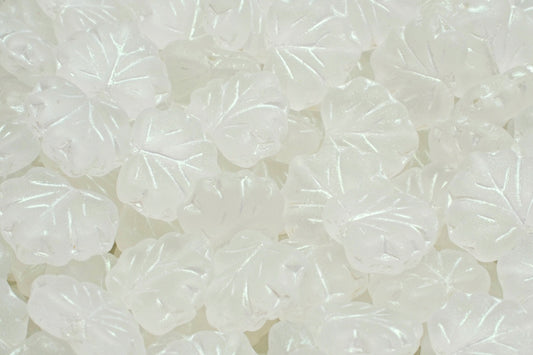 Maple Leaf Beads, Crystal Matte 43801 (00030-84100-43801), Glass, Czech Republic