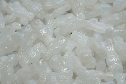 OUTLET 10 grams Owl Beads, 15 x 7 mm, Opal White (01000), Glass, Czech Republic