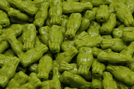 OUTLET 10 grams Owl Beads, 15 x 7 mm, Green (53420), Glass, Czech Republic