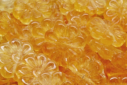 Daisy Flower Bead, R0103 (R0103), Glass, Czech Republic