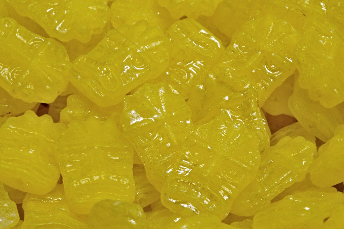 Tiki Mask Beads, Yellow Opal Mix Hematite (R0813-14400), Glass, Czech Republic