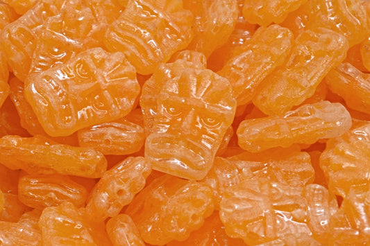 Tiki Mask Beads, Orange Hematite (R0912-14400), Glass, Czech Republic