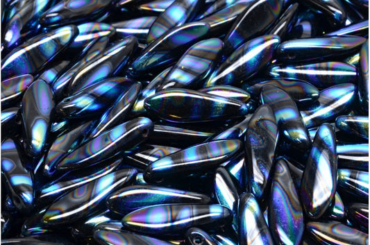 ダガービーズ、ブラック 287V3 (23980-287V3)、ガラス、チェコ共和国