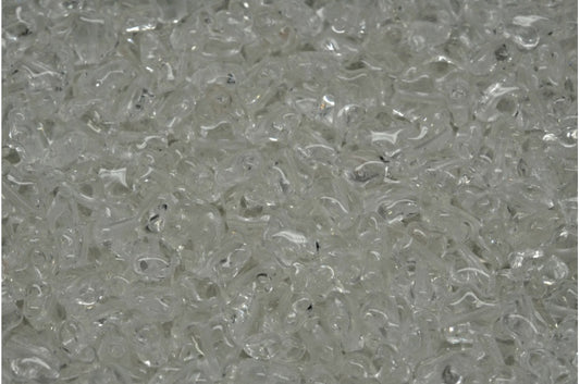 Flat Star Beads, Crystal (00030), Glass, Czech Republic