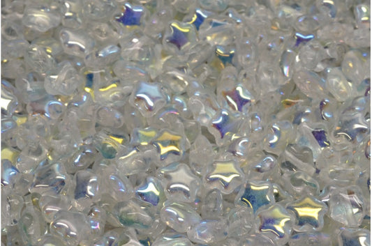 Flache Sternperlen, Crystal Ab (00030-28701), Glas, Tschechische Republik