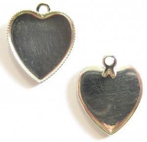 Pendant cauldron (bed) heart, approx. 15x14 mm