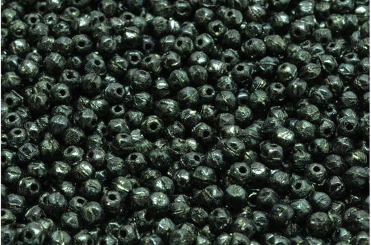 English Cut Beads，5 颗黑色亮红色全涂层 (23980-14495)，玻璃，捷克共和国