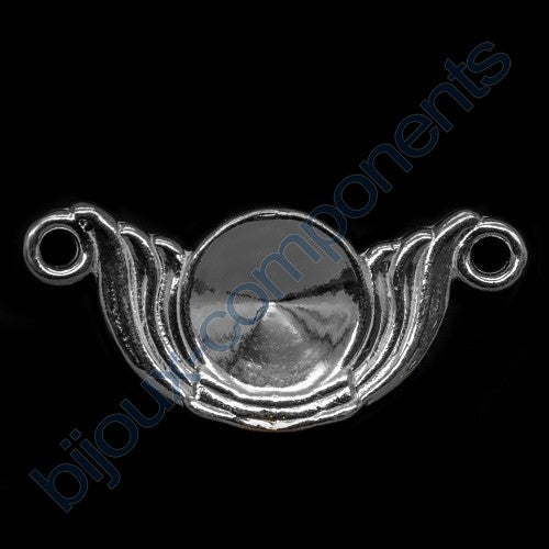 Pendant Base for Rivoli (1122) 10 mm with two eyes, approx. 20 mm, Sterling Silver 925