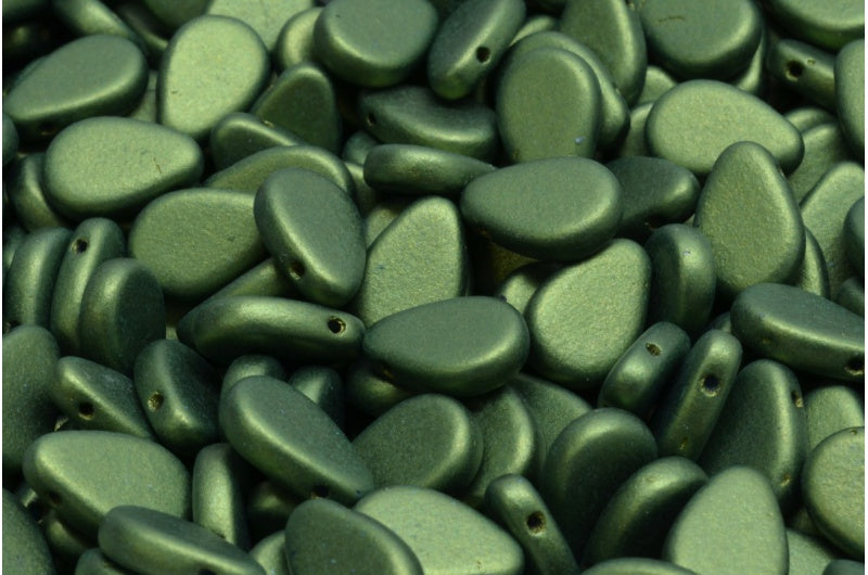 Flat Tear Drop Beads, White 24103 (02010-24103), Glass, Czech Republic