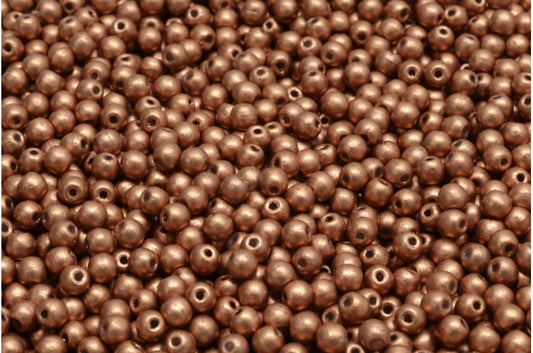 ラウンドドラックビーズ、クリスタルライトヴィンテージコッパー（00030-01770）、ガラス、チェコ共和国