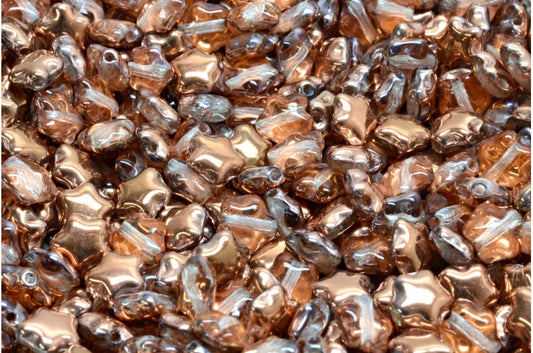 フラットスタービーズ、クリスタルローズゴールドカプリ（00030-27101）、ガラス、チェコ共和国