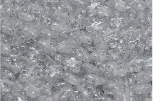 Flache Sternperlen, Crystal Silver Splash (00030-94400), Glas, Tschechische Republik