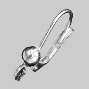 CZ Lever Back Earring Finding with eyelet, approx. 17x9 mm, Sterling Silver 925