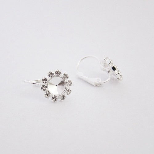 Earrings with setting on rivoli SS39, approx. 19x13 mm