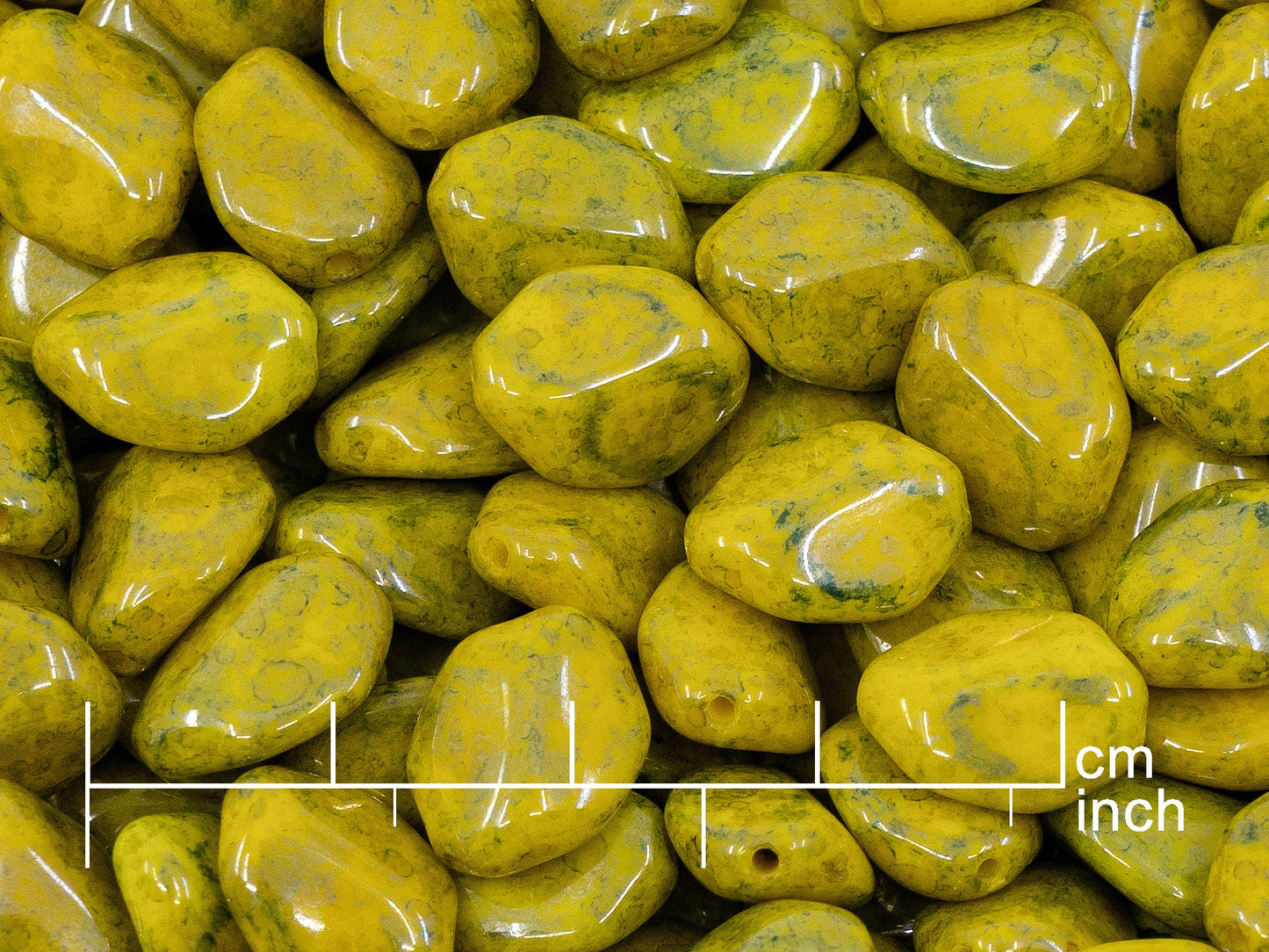 OUTLET 10 grams Pressed Beads, Yellow Terracotta Blue (83120-15464), Glass, Czech Republic