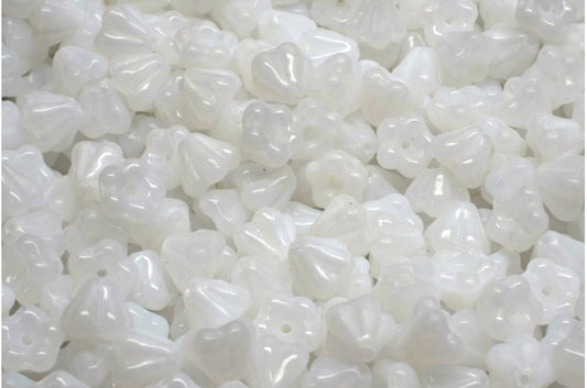 ベルフラワービーズ、ホワイト（02010）、ガラス、チェコ共和国