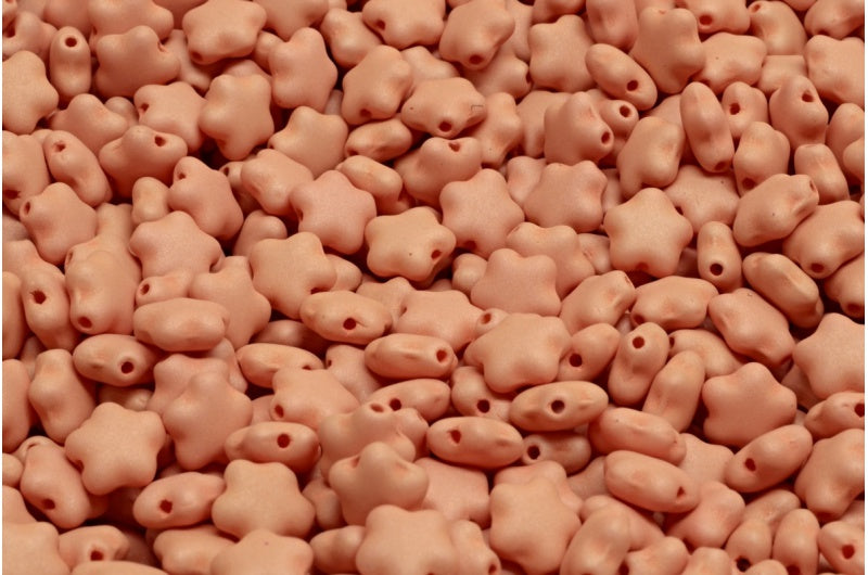 Flat Star Beads, White 29563 (02010-29563), Glass, Czech Republic