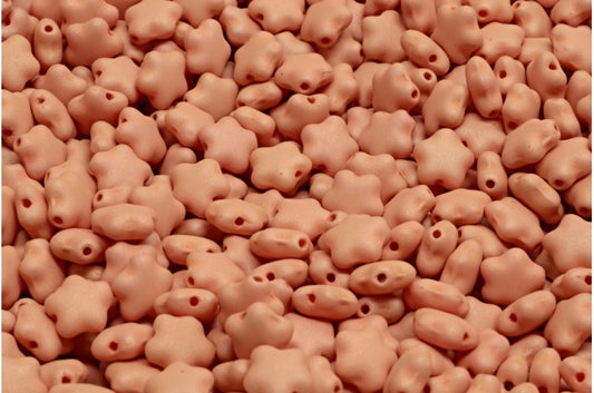 Flat Star Beads, White 29563 (02010-29563), Glass, Czech Republic