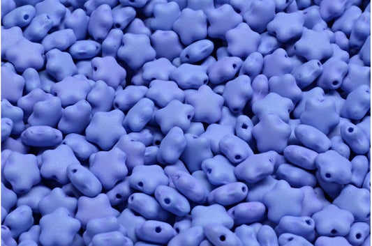 Flat Star Beads, White 29568 (02010-29568), Glass, Czech Republic