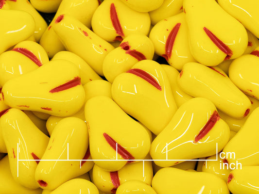 アウトレット 10グラム ペアフルーツビーズ、16 x 12 mm、不透明イエロー 40794 (83110-40794)、ガラス、チェコ共和国