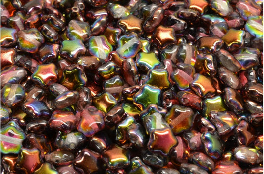 Flat Star Beads, Crystal 95200 (00030-95200), Glass, Czech Republic