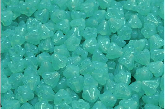 ベルフラワービーズ、オパールアクア（61010）、ガラス、チェコ共和国