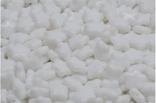 フラットスタービーズ、ホワイトオパール（02020）、ガラス、チェコ共和国