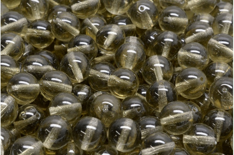 OUTLET 10 grams Round Druck Beads, 8 x 8 mm, Gray (40010), Glass, Czech Republic