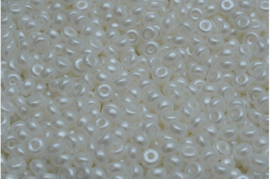 OUTLET 10 grams Rondelle Druck Beads, White Pearl White (02010-25001), Glass, Czech Republic