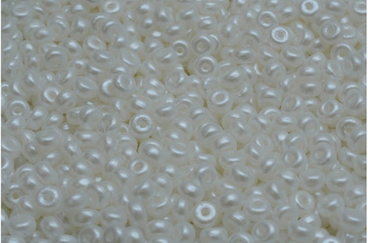OUTLET 10 grams Rondelle Druck Beads, 2.5 x 4 mm, White Pearl White (02010-25001), Glass, Czech Republic