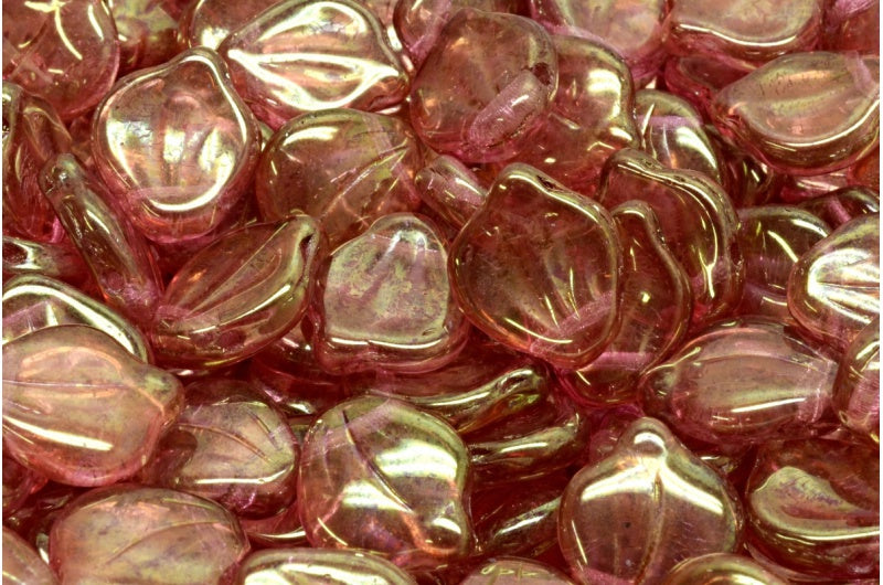 Peony Petal Beads, Crystal Luster Red Full Coated (00030-14495), Glass, Czech Republic