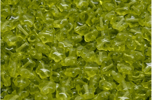 フラットスタービーズ、透明グリーン（50220）、ガラス、チェコ共和国