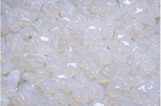 フラットスタービーズ、オパールホワイト（01000）、ガラス、チェコ共和国