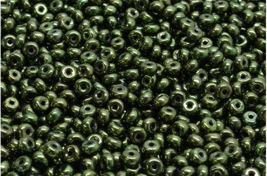OUTLET 10 grams Rondelle Druck Beads, Black Luster Red Full Coated (23980-14495), Glass, Czech Republic