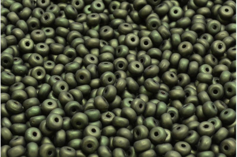 Rondelle Druck Beads, Black Matte Luster Red Full Coated (23980-84100-14495), Glass, Czech Republic