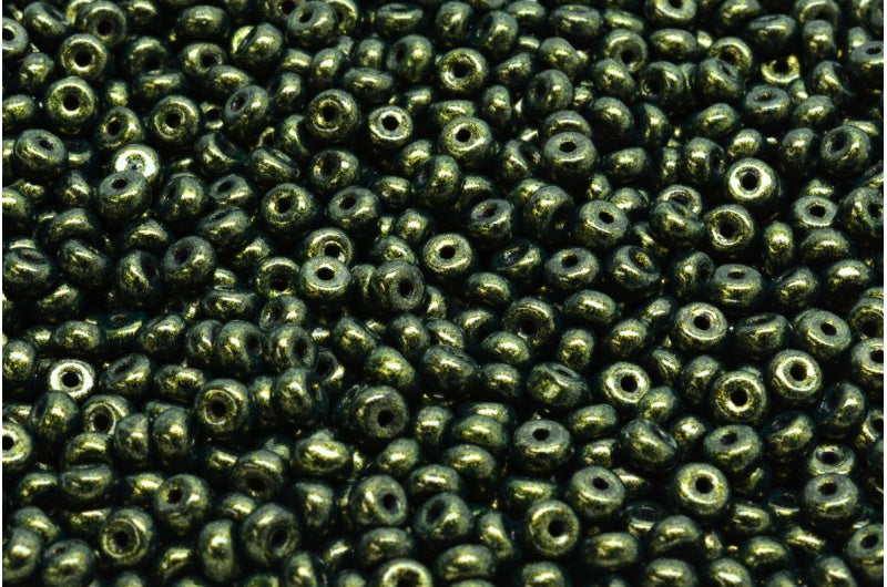 Rondelle Druck Beads, Black 57950 (23980-57950), Glass, Czech Republic