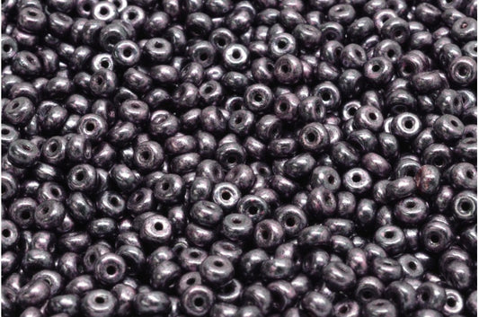 Rondelle Druck Beads, Black 57990 (23980-57990), Glass, Czech Republic