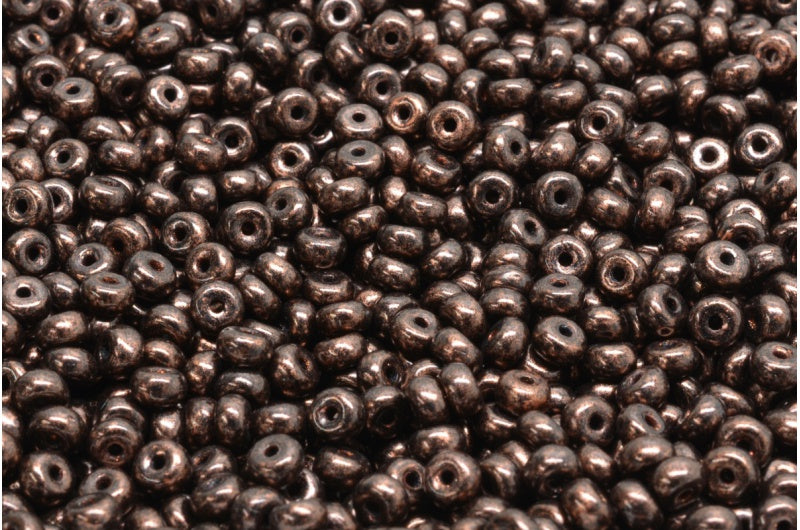 Rondelle Druck Beads, Black 57903 (23980-57903), Glass, Czech Republic