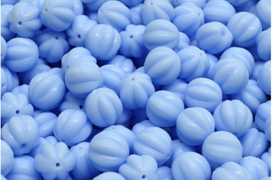 Melon Beads, Light Blue (33000), Glass, Czech Republic