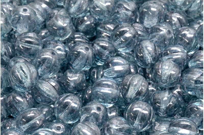 OUTLET 10 克瓜珠，水晶赤土蓝 (00030-15464)，玻璃，捷克共和国