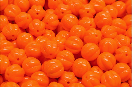 Melon Beads, Opaque Yellow (93120), Glass, Czech Republic