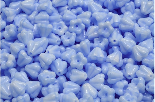 Bell Flower Beads, Light Sky Blue (07314), Glass, Czech Republic