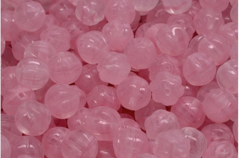 Melon Beads, Opaque Pink (76018), Glass, Czech Republic