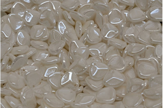 Rose Petal Beads, White Opal 21402 (02020-21402), Glass, Czech Republic