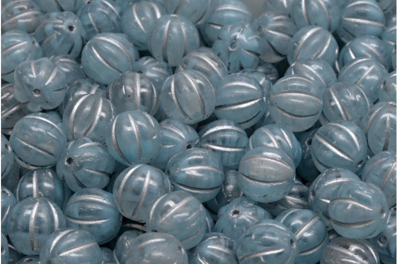 メロンビーズ、66018 シルバーライン (66018-54301)、ガラス、チェコ共和国