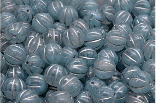 メロンビーズ、66018 シルバーライン (66018-54301)、ガラス、チェコ共和国