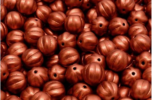 メロンビーズ、クリスタルコッパーマット（00030-01750）、ガラス、チェコ共和国