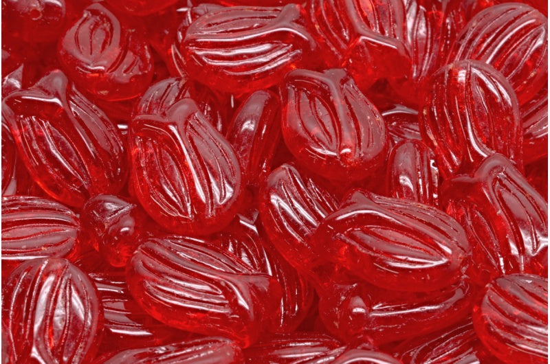 Mini Tulip Beads, Ruby Red (90080), Glass, Czech Republic