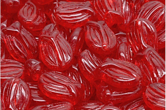 Mini Tulip Beads, Ruby Red (90080), Glass, Czech Republic