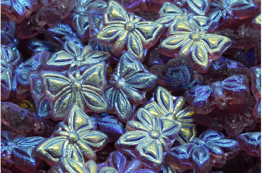 OUTLET 10 grams Butterfly Beads, 15 x 12 mm, Transparent Light Amethyst Matte Ab (20040-84100-28701), Glass, Czech Republic